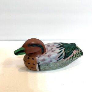 Vintage Hand Carved Painted Duck Decoy Cottage Lake Decor 10” VTG